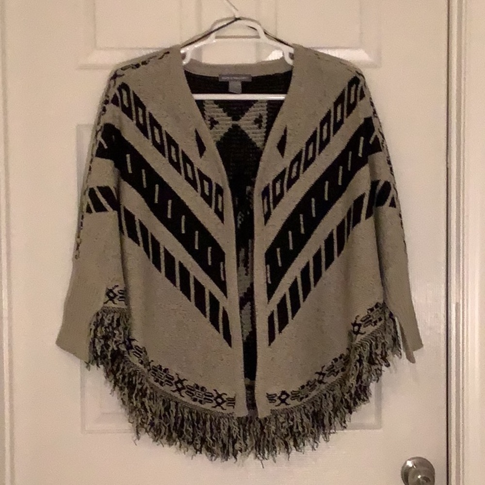 Kate & Mallory Fringe Sweater Poncho